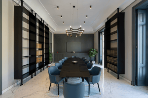 Sala stipula dello studio notarile a Napoli